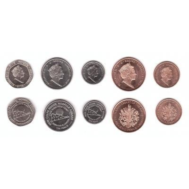 Gibratar Гібралтар - набір 5 монет 1 2 5 10 Pence 2017 - 2018 comm. UNC Gibratar Гібралтар - набір 5 монет 1 2 5 10 Pence 2017 - 2018 comm. UNC