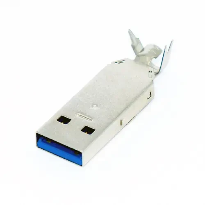 Штекер USB 3.0 тип A розбірної, під шнур, без корпусу Штекер USB 3.0 тип A розбірної, під шнур, без корпусу
