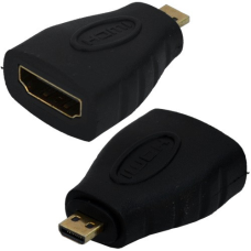 Перехідник, штекер mini HDMI - гніздо HDMI, gold, пластик