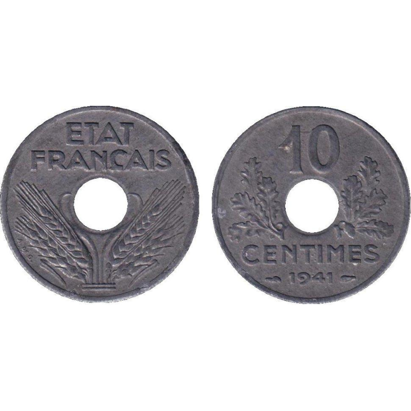 Монета 10 сантімів Франція (Vichy French State) (1941-1943)