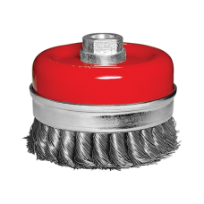 Щітка для УШМ Heavy Duty, 125 мм, М14, “чашка“, кручена металевий дріт MATRIX