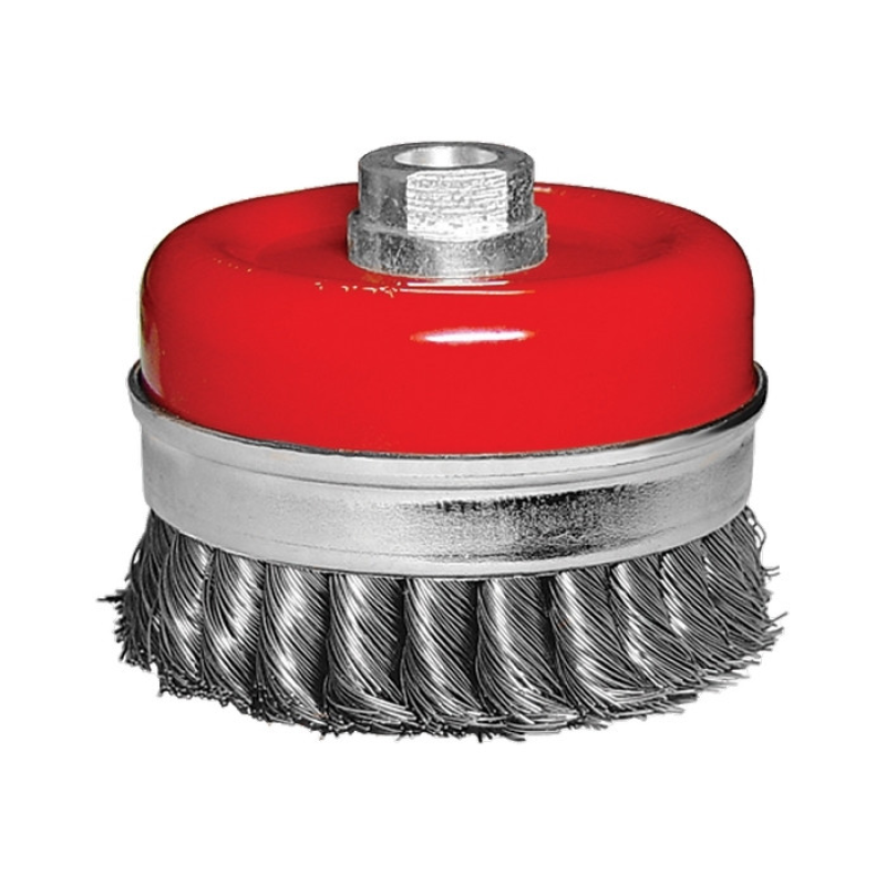 Щітка для УШМ Heavy Duty, 125 мм, М14, “чашка“, кручена металевий дріт MATRIX Щітка для УШМ Heavy Duty, 125 мм, М14, “чашка“, кручена металевий дріт MATRIX