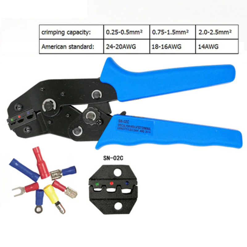 Кліщі HandsKit SN-02C для опресування ізольованих клем 0.25-2.5 мм.кв., HandsKit Кліщі HandsKit SN-02C для опресування ізольованих клем 0.25-2.5 мм.кв., HandsKit