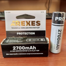 Акумулятор Arexes 18650 Li-Ion 2700 mAh із захистом Black
