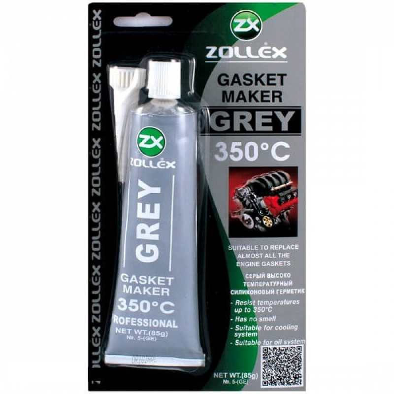 Герметик прокладка Zollex Grey Gasket Maker +350°C серый 85г