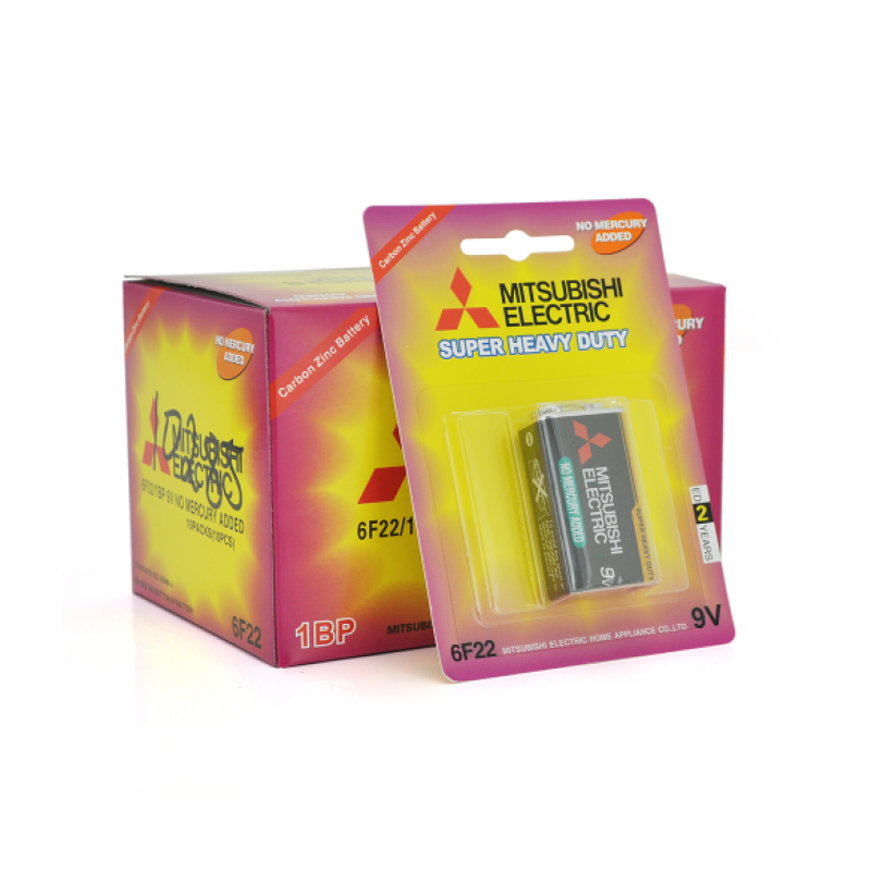 Батарейка Super Heavy Duty MITSUBISHI 9V 1pc/card, 10pcs/inner box, 270pcs/ctn Батарейка Super Heavy Duty MITSUBISHI 9V 1pc/card, 10pcs/inner box, 270pcs/ctn