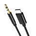 Шнур штекер 3,5мм стерео - штекер USB type C, 1,5м, чорний