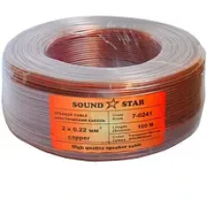 Кабель акустичний, мідний, 2х0,22мм, кв., прозорий, Sound Star