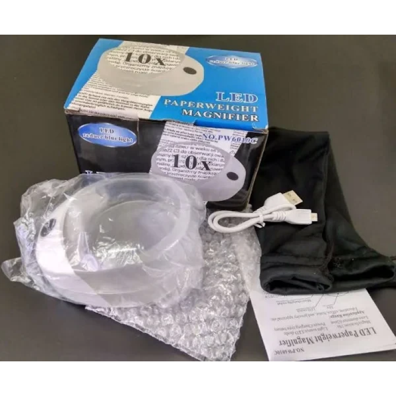 Настільна лупа 10X з LED-підсвіткою PW6010C Настільна лупа 10X з LED-підсвіткою PW6010C