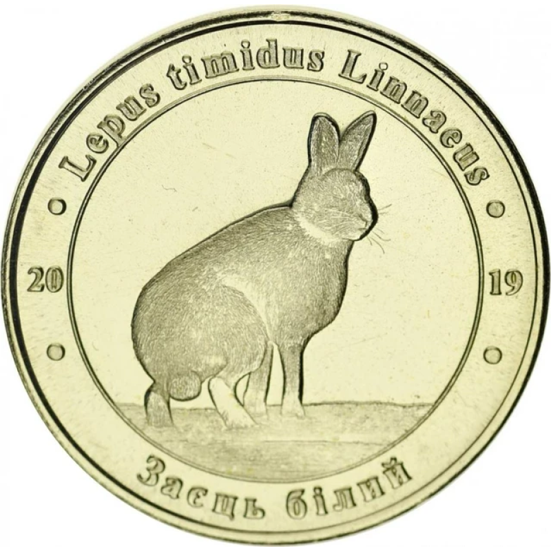 Україна 1 лихонік 2019 «Червона книга України Заєць білий (Lepus timidus Linnaeus) UNC Україна 1 лихонік 2019 «Червона книга України Заєць білий (Lepus timidus Linnaeus) UNC