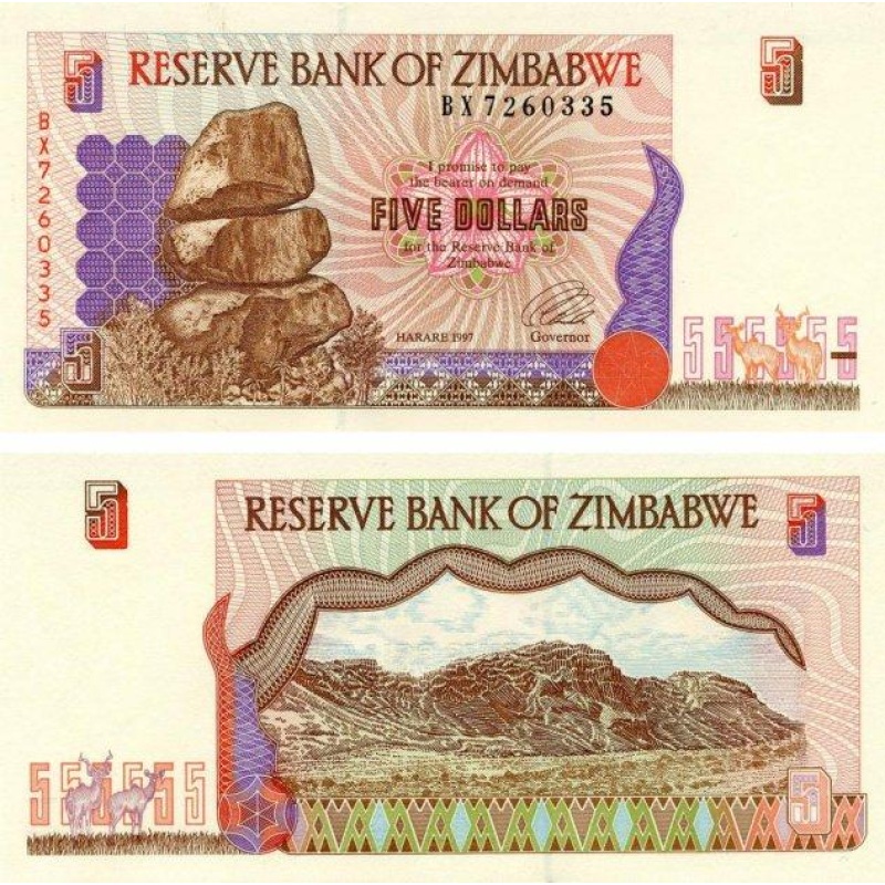 Wey 5 доларів 1997 р. UNC Р-5b