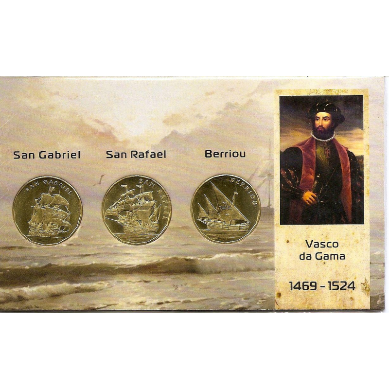Кораблі експедиції Васко да Гама — Сан-Габріел, Сан-Рафал, Берріу 50 ескудо Калікут 2021 Кораблі експедиції Васко да Гама — Сан-Габріел, Сан-Рафал, Берріу 50 ескудо Калікут 2021