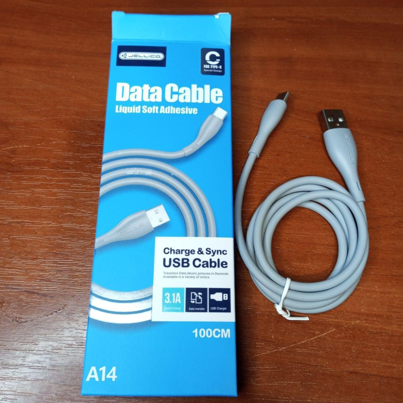 Шнур штекер USB А — штекер USB type C, JELLICO 3.1A Шнур штекер USB А — штекер USB type C, JELLICO 3.1A