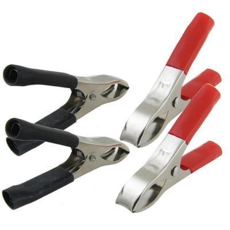 Затискач акумуляторний “крокодил“ 15 А, довжина 70 мм, червоний + чорний