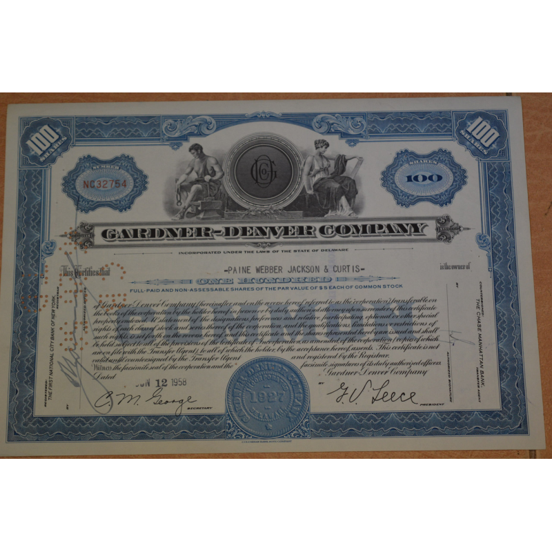 Акція. США. 1958 рік No32754 (Б-1)