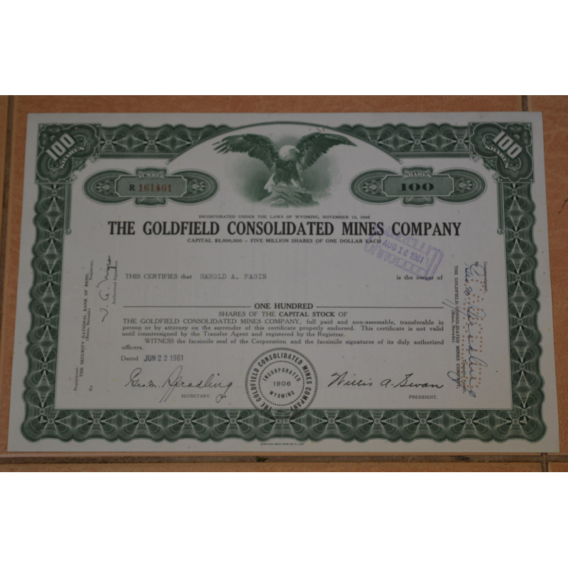Акція. США. 1961 рік No161401 (Б-1) Акція. США. 1961 рік No161401 (Б-1)