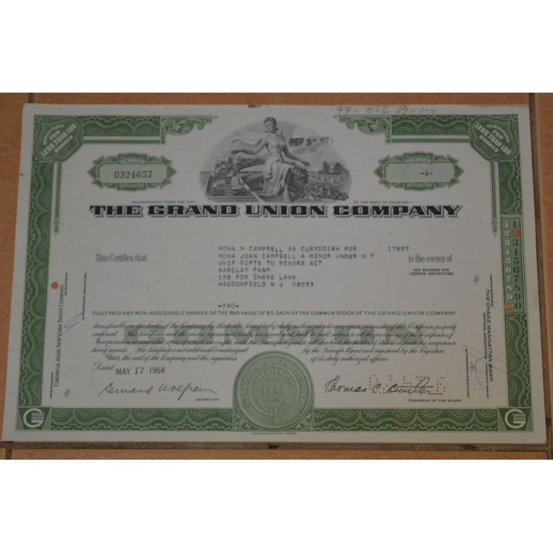 Акція. США. 1968 рік No324657 (Б-1)