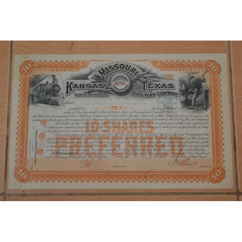 Акція. США. 1890 рік No10 (Б-1)