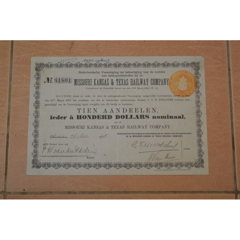 Акція. США. 1913 рік No41801(Б-1)