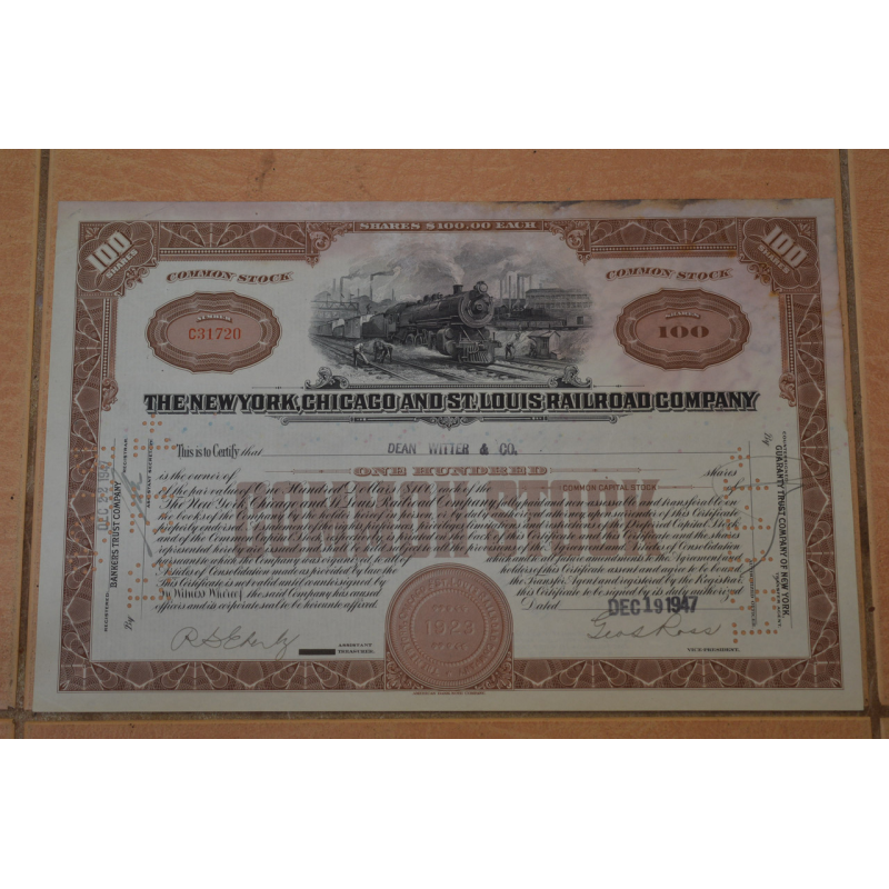 Акція. США. 1947 рік No100 (Б-1)