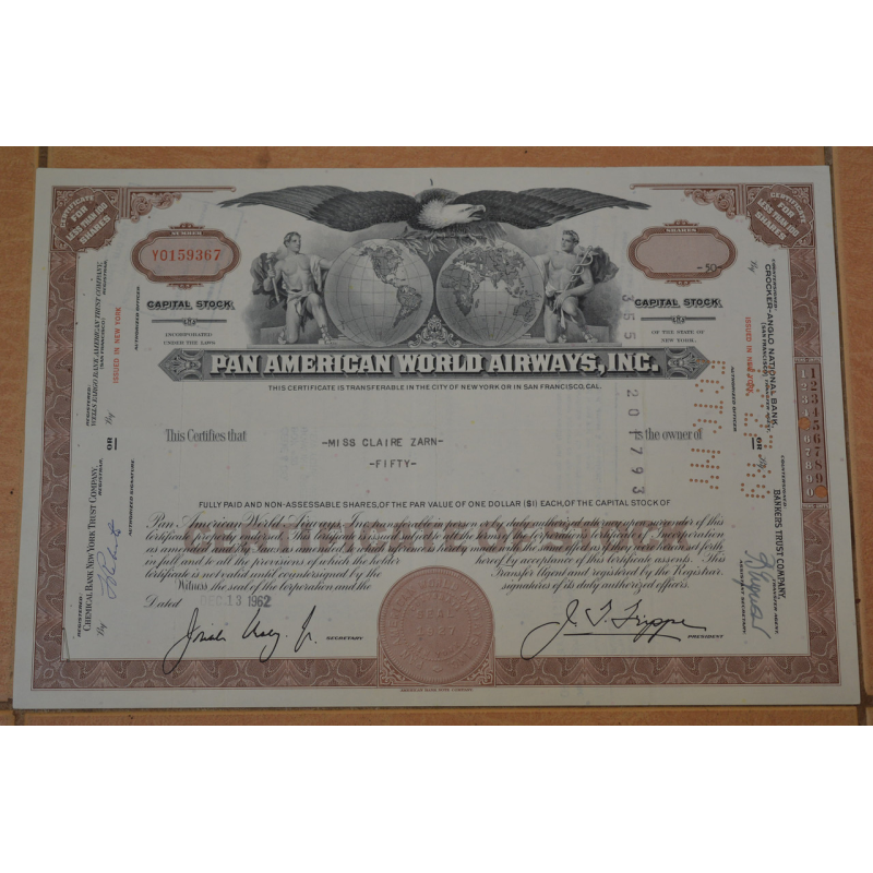 Акція. США. 1962 рік No9367 (Б-1)