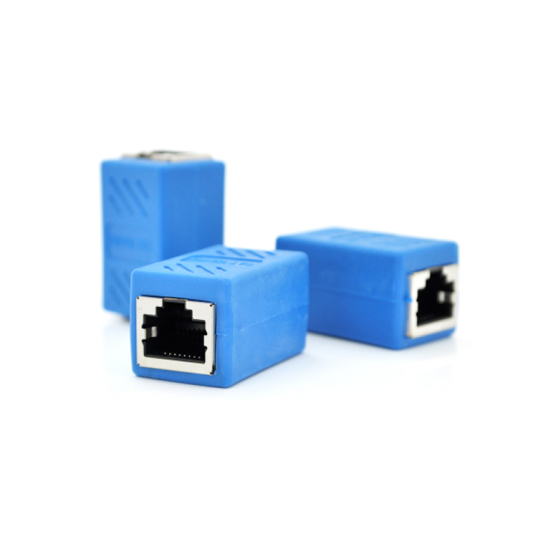 З“єднувач RJ45 8P8C мама/мамама RJ45 для з“єднання кабелю, екранований, блакитний, Q50 З“єднувач RJ45 8P8C мама/мамама RJ45 для з“єднання кабелю, екранований, блакитний, Q50