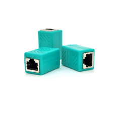 З“єднувач RJ45 8P8C мама/мамама RJ45 для з“єднання кабелю, екранований, зелений, Q50