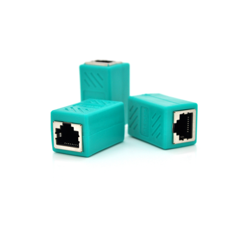 З“єднувач RJ45 8P8C мама/мамама RJ45 для з“єднання кабелю, екранований, зелений, Q50