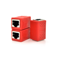 З“єднувач RJ45 8P8C мама/мамама RJ45 для з“єднання кабелю, екранований, червоний, Q50