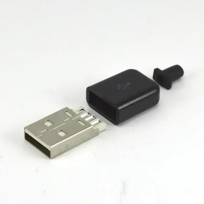 Штекер USB тип A під шнур, бакеліт, чорний