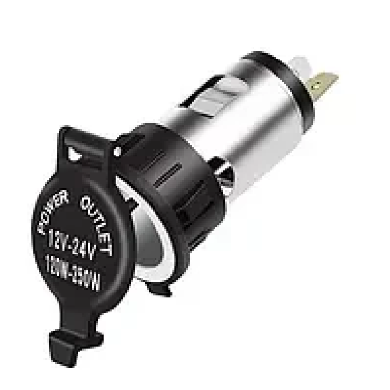 Гніздо прикурювача 12-24V 120-250W монтажне, корпус метал, з пластиковою кришкою Гніздо прикурювача 12-24V 120-250W монтажне, корпус метал, з пластиковою кришкою