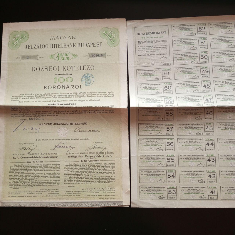Акція. Угорщина. 1897 рік No003616 (Б-33)