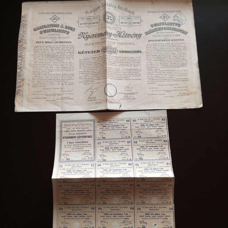 Акція. Угорщина. 1894 рік No932 (Б-33) Акція. Угорщина. 1894 рік No932 (Б-33)