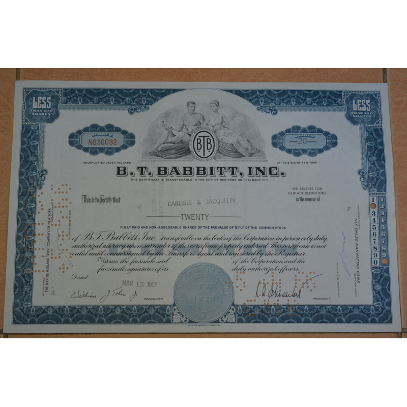 Акція. США. 1966 рік No30032 (Б-2)