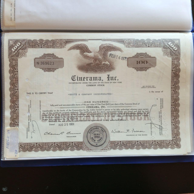 Акція. США. 1969 рік No369623 (Б-2) Акція. США. 1969 рік No369623 (Б-2)
