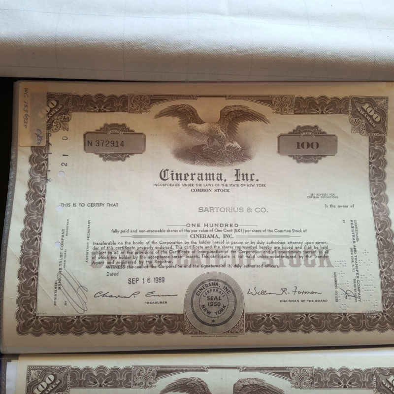Акція. США. 1969 рік No372914 (Б-2)