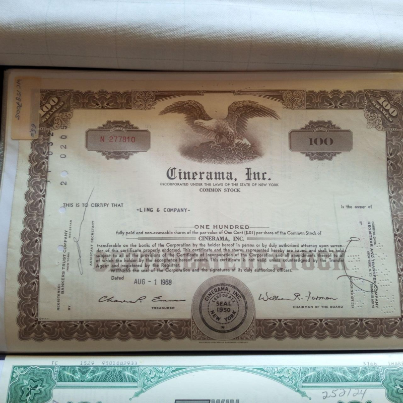 Акція. США. 1968 рік No277810 (Б-2) Акція. США. 1968 рік No277810 (Б-2)