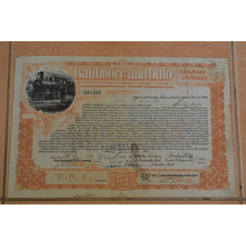 Акція. США. 1902 рік No21422 (Б-4)