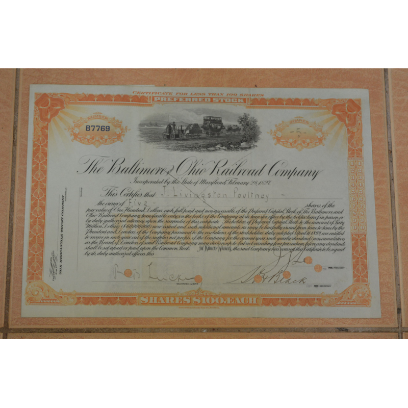 Акція. США. 1827 рік No7769 (Б-4) Акція. США. 1827 рік No7769 (Б-4)