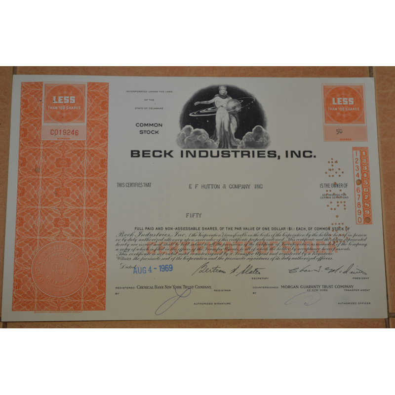Акція. США. 1969 рік No19246 (Б-4) Акція. США. 1969 рік No19246 (Б-4)