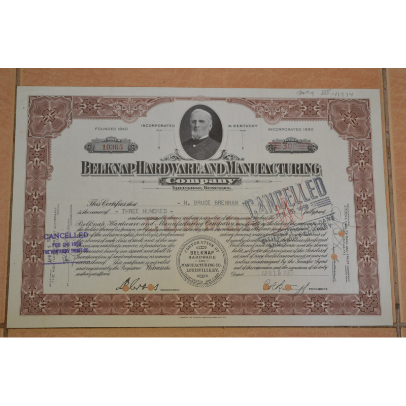 Акція. США. 1958 рік No10365 (Б-4) Акція. США. 1958 рік No10365 (Б-4)