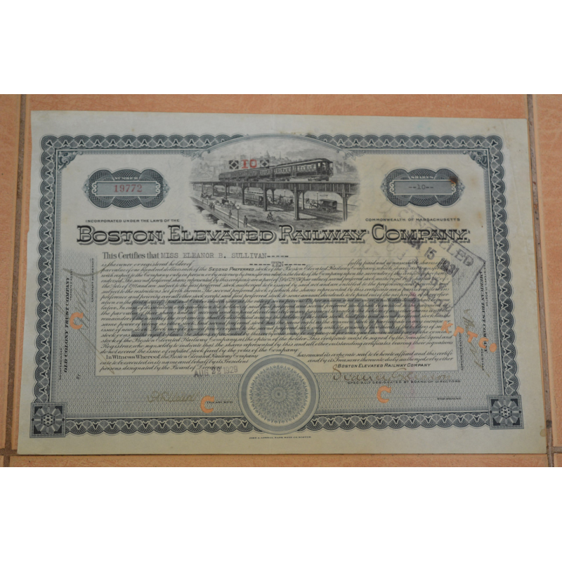 Акція. США. 1929 рік No19772 (Б-4)