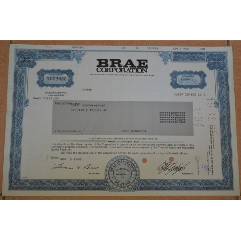 Акція. США. 1983 рік No09386 (Б-4) Акція. США. 1983 рік No09386 (Б-4)