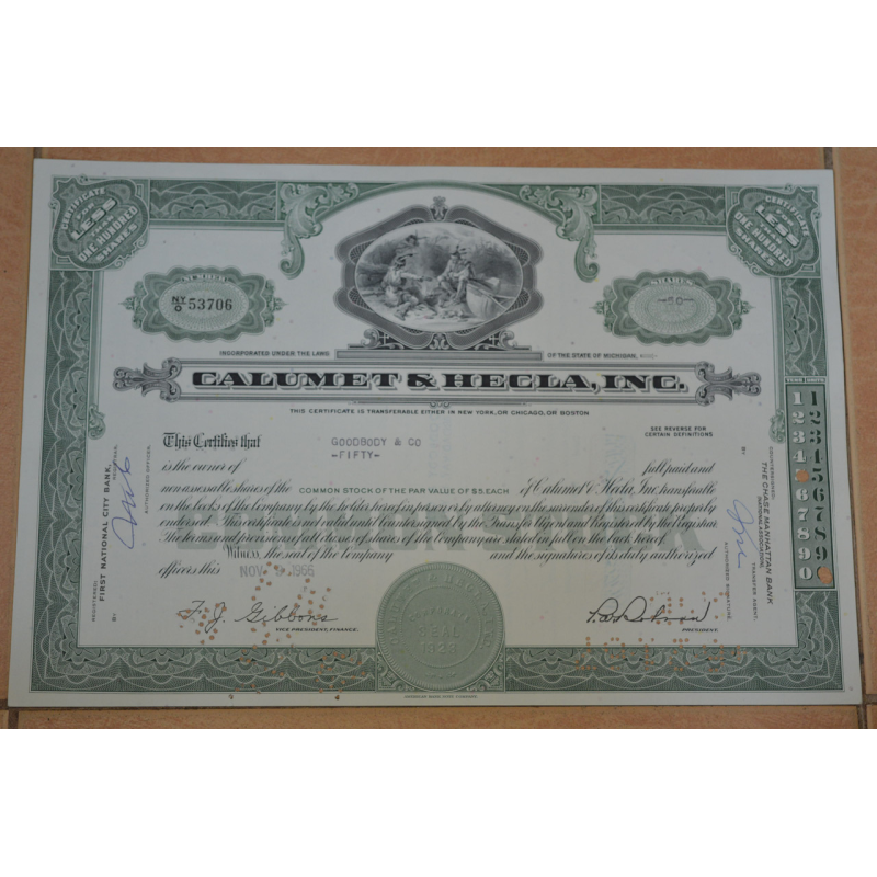 Акція. США. 1966 рік No53706 (Б-4)