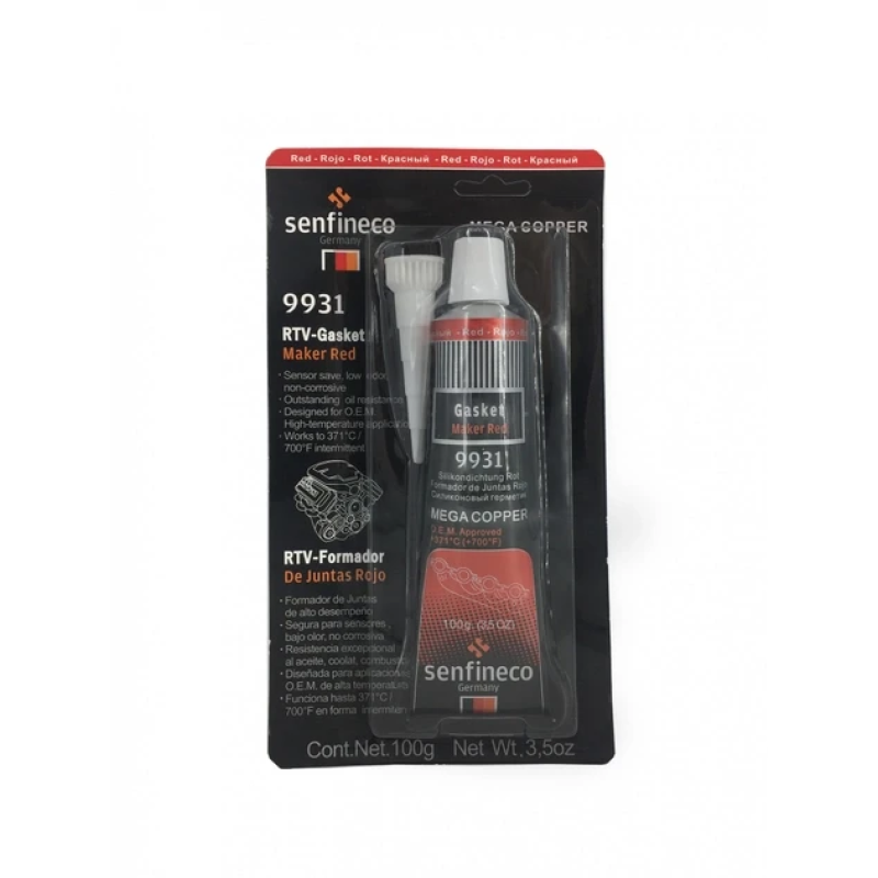 Силіконовий герметик Senfineco RVT Gasket Maker 100 г Червоний