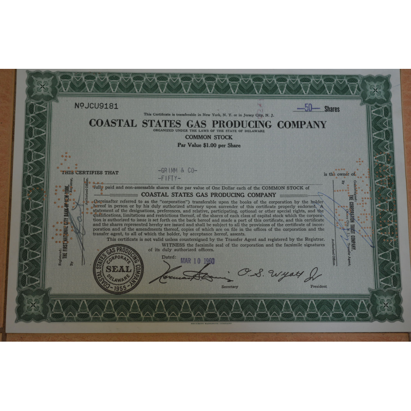 Акція. США. 1960 рік No9181 (Б-4) Акція. США. 1960 рік No9181 (Б-4)
