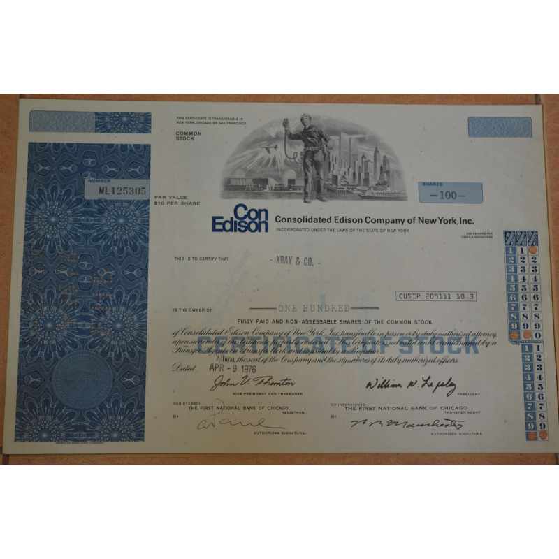 Акція. США. 1976 рік No125305 (Б-4) Акція. США. 1976 рік No125305 (Б-4)