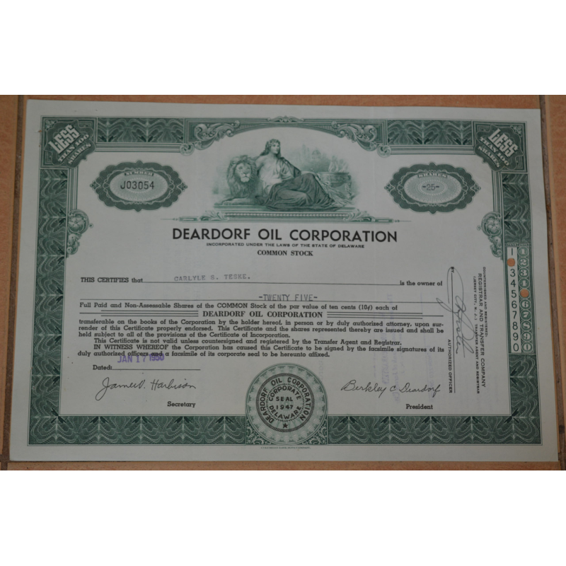 Акція. США. 1950 рік No3054 (Б-4)