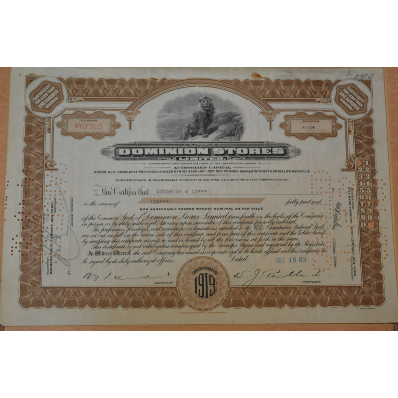 Акція. США. 1931 рік No3605 (Б-4)