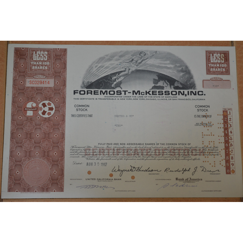 Акція. США. 1967 рік No029414 (Б-4)